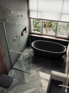 Душевая перегородка MaybahGlass MGD-731-5у 79см хром матовый